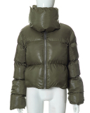 Fashion Women Winter New Item Thick Button Neck Jacket S-L