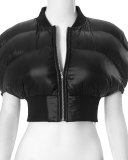 Low Neck Sleeveless Zipper Cardigan With Waist Jacket S-L