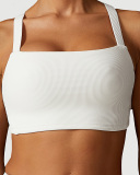 Women Square Neck Criss Cross Back Sports Running Bra XS-L
