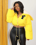 Women New Collection Women Letter Printed Fashion Long Sleeve Coat S-XL