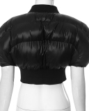Low Neck Sleeveless Zipper Cardigan With Waist Jacket S-L