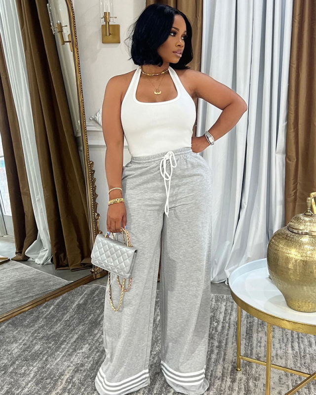 Grey Loose Style Women Wholesale Pants S-XXL