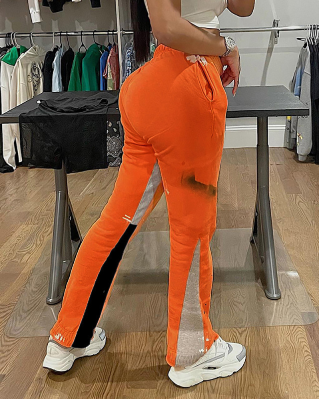 Women Autumn New Loose High Waist Fashion Street Photography Graffiti Printed Sports And Leisure Pants