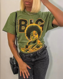 Olive Green Women Short Sleeve T Shirts XS-XL