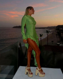 Long Sleeve Open Back Women Ruffle Long Dress S-L