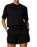 Women Short Sleeve Modal Casual T-shirt Loose Running Outdoor Sports Sets Shorts Sets S-L