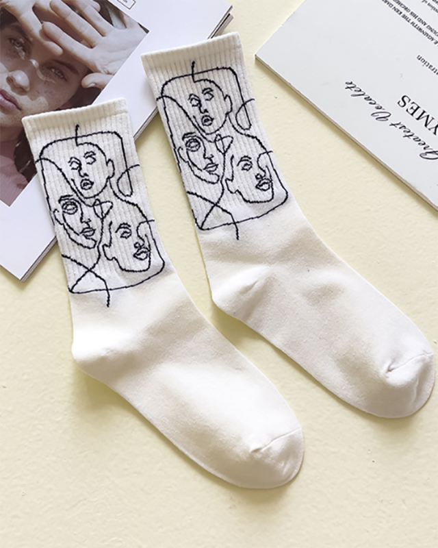 White Fashion Socks