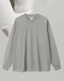 Crew Neck Long Sleeve Solid Color Autumn Loose Sports Basic T-shirt S-2XL