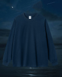 Crew Neck Long Sleeve Solid Color Autumn Loose Sports Basic T-shirt S-2XL