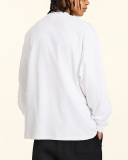 Crew Neck Long Sleeve Solid Color Autumn Loose Sports Basic T-shirt S-2XL
