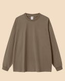 Crew Neck Long Sleeve Solid Color Autumn Loose Sports Basic T-shirt S-2XL