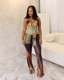 Printed Women Wholesale Fashion Sleeveless Jumpsuit S-2XL