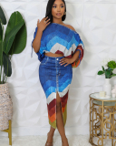 Bat Sleeve Wholesale Casual Two Piece Skirt Set S-3XL