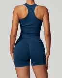 Women OEM Logo I Back Vest Sports Shorts Activewear Two Pieces Sets S-XL
