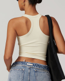 Women Sleeveless I Back Sports Vest S-XL