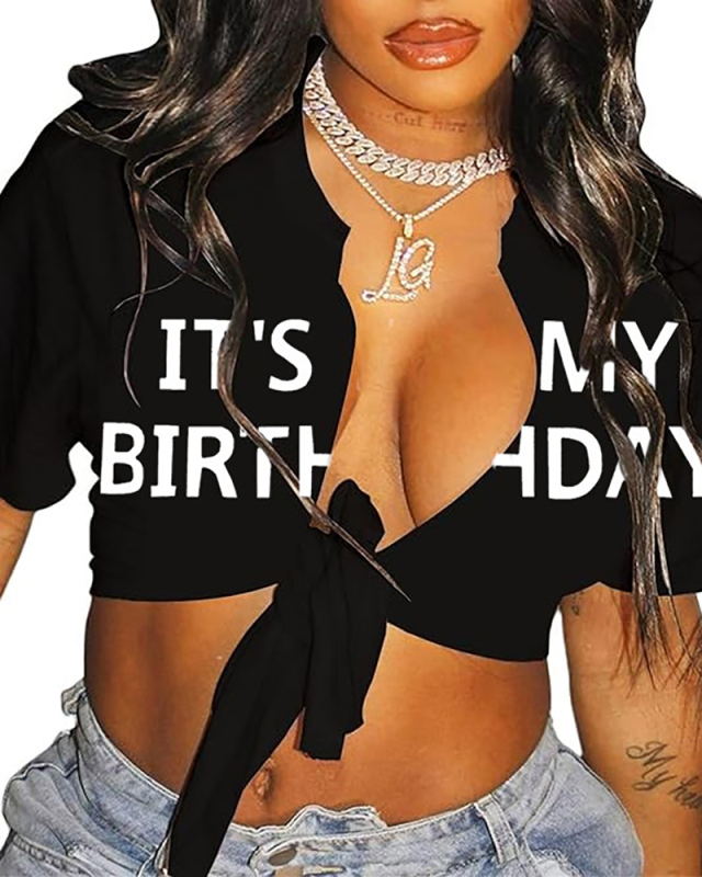 Black Short Sleeve Women T Shirt XS-XL