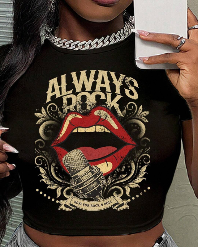 Black Cute Girl Wholesale T Shirts XS-XL