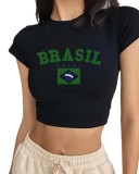 Short Style Women Printed Short T-Shirt  XS-XL