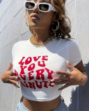Street Style Women Printed Short T-Shirt XS-XL