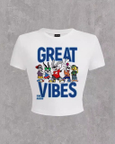 New Street Printed Short T-Shirt Top XS-XL