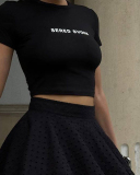 Black Printed Short T-Shirt XS-XL