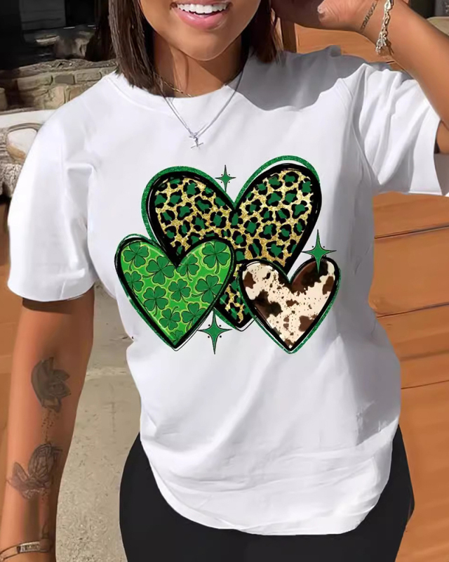 Love Heart Casual Printed T-Shirt XS-XL