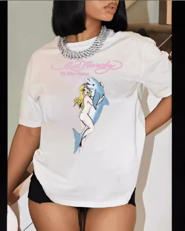 Summer Letter Printed  Loose Short Sleeved T-Shirt Top XS-XL