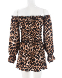 Leopard Printed Wholesale Women Cute Two Piece Skirt Set S-L