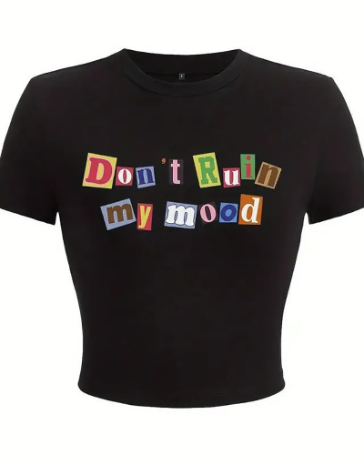 New Street Style Girl Printed Short T-Shirt XS-XL