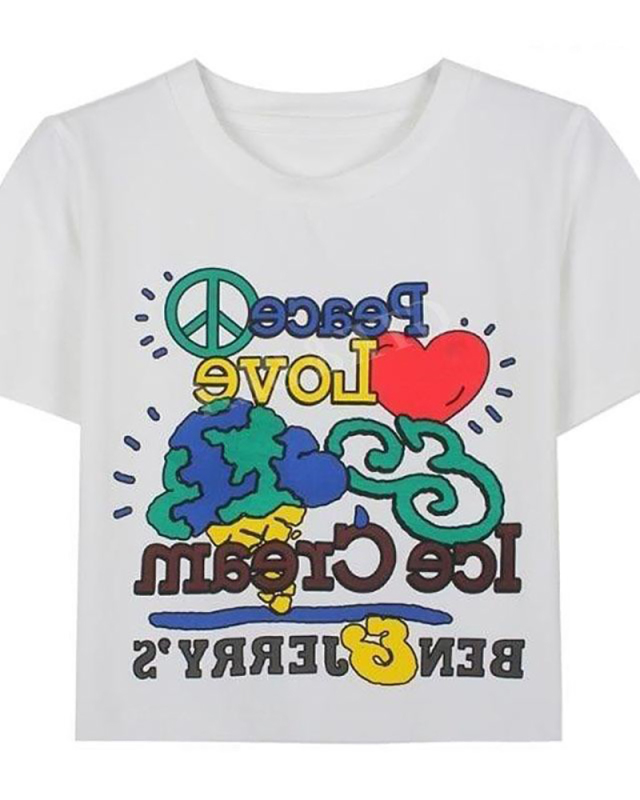 Woman Summer Printed Letter Loose Short Sleeved T-Shirt Top White XS-XL