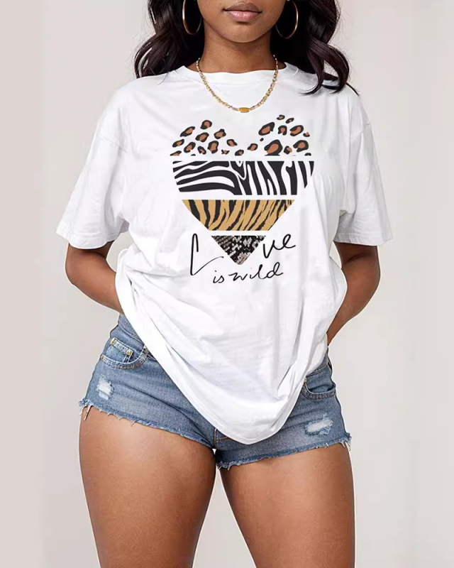 New Summer Pattern Printed Letters  Short Sleeved T-Shirt XS-XL