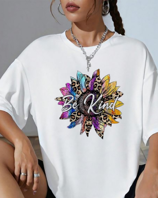 White Printed Short Sleeved T-Shirt XS-XL