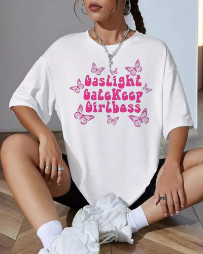 New Summer Pattern Letter Print Short Sleeved T-Shirt XS-XL