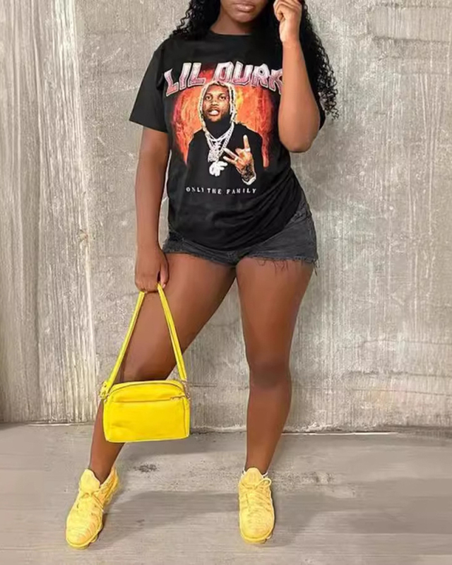 Women New Hot Sale Loose Short Sleeved T-Shirt Top XS-XL