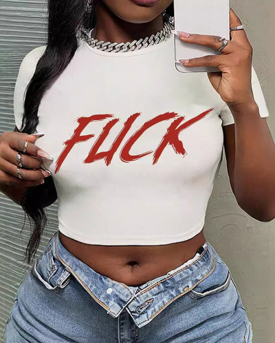 New Street Printed Short T-Shirt Top XS-XL