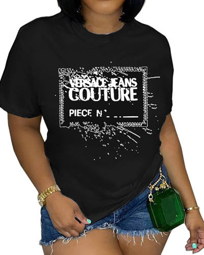New Summer Letter Printed Loose Short Sleeved T-Shirt Top XS-XL