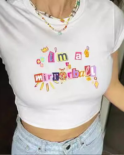 Hot Sale New Street Printed Short T-Shirt Top XS-XL