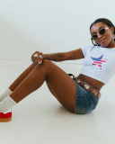 Wholesale New Street Printed Short T-Shirt Top XS-XL