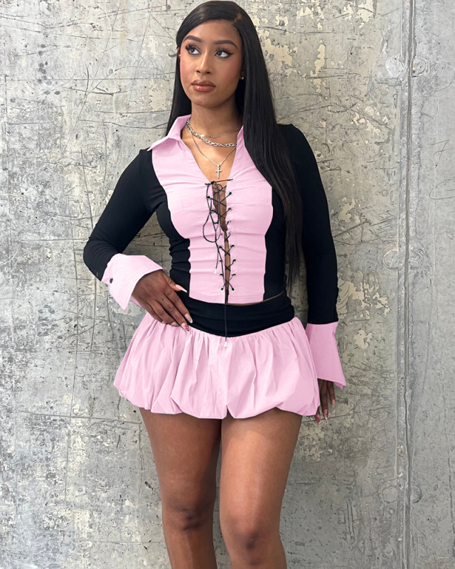 Wholesale Autumn Fashion Two Piece Skirt Set S-XL