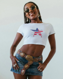 Wholesale New Street Printed Short T-Shirt Top XS-XL
