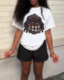 Women New Summer Cool Street PrintedLoose Short Sleeved T-Shirt XS-XL