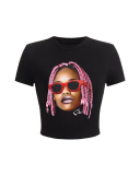 Fashion New Street Printed Short T-Shirt Top XS-XL