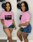 New Summer Letter Printed Loose Short Sleeved T-Shirt Top XS-XL