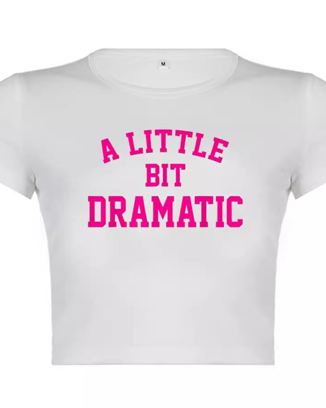 Woman New Street Printed Short T-Shirt Top XS-XL