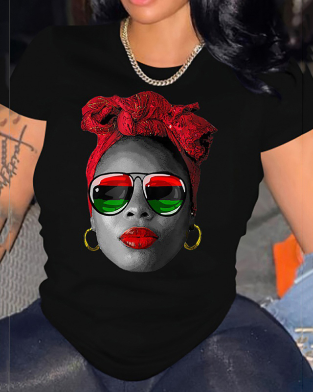 New Summer Printed Letter Versatile Loose Short Sleeved T-Shirt Top XS-XL