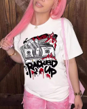 White Women Short Sleeved T-Shirt Top XS-XL