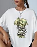 White New Arrival Women Loose Short Sleeved T-Shirt Top XS-XL