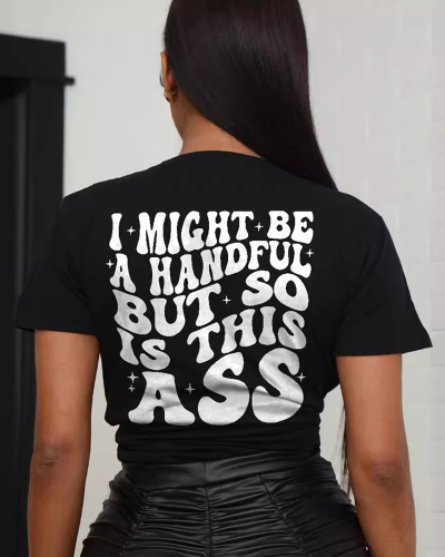 Hot Sale New Summer Printed Letter Versatile Loose Short Sleeved T-Shirt Top XS-XL