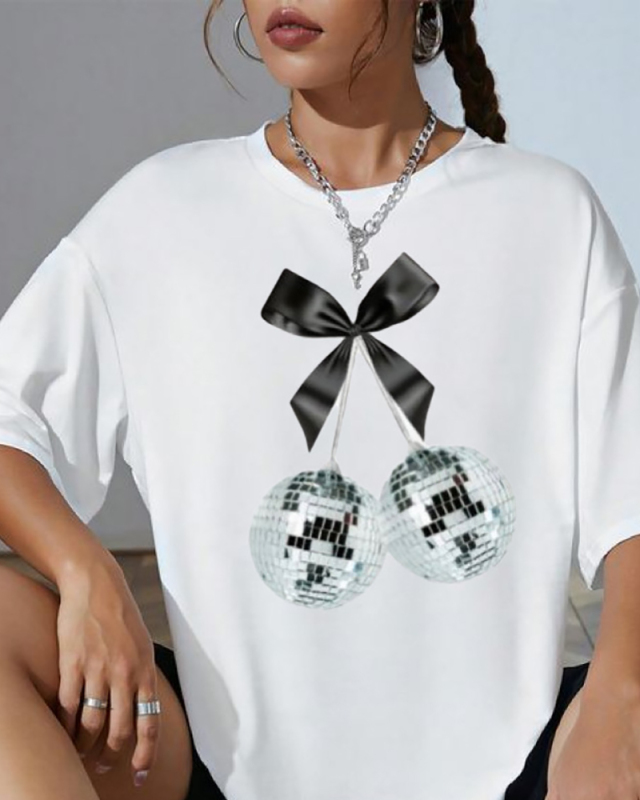 Wholesale Printed Women Short Sleeved T-Shirt Top XS-XL