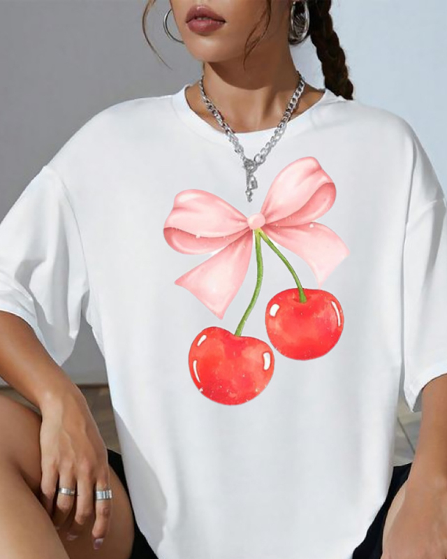 Letter Printed Wholesale Short Sleeved T-Shirt Top XS-XL